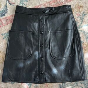 MANGO Leather Mini Skirt
